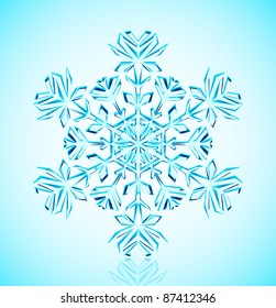 Vector illustration of detailed  crystal snowflake