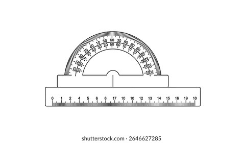 Ilustração De Vetor Protrator De Engenharia Detalhado Ferramenta Matemática Medição De Ângulo Diagrama De Precisão Com Números