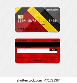 Vector illustration of detailed glossy red credit card isolated on white background