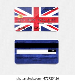 Vector illustration of detailed glossy red credit card isolated on white background