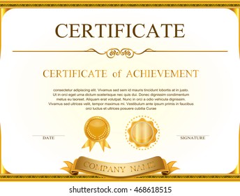 Vector illustration of detailed gold certificate