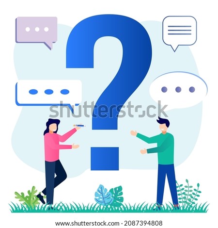 Vector illustration of detailed information with fact check or analytical approach to question and answer concept. Find data about solutions and answers to questions.