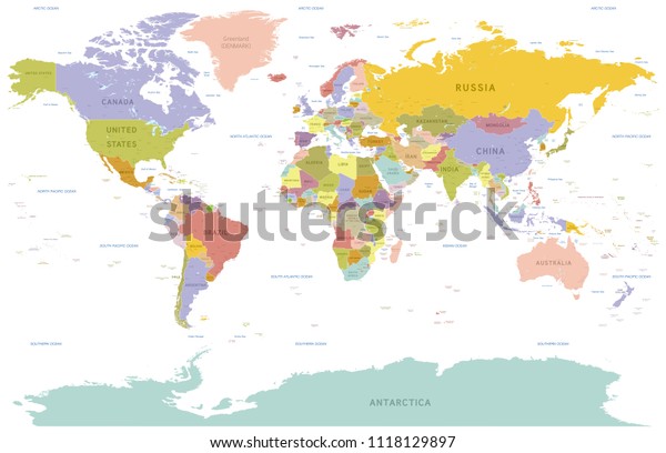 vector-illustration-of-a-detailed-political-world-map-with-all-country-names-colored-with-pastel