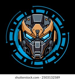 Vector illustration detailed Robot head. Vector eps 10