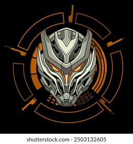 Vector illustration detailed Robot head. Vector eps 10
