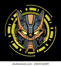Vector illustration detailed Robot head. Vector eps 10