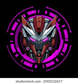 Vector illustration detailed Robot head. Vector eps 10