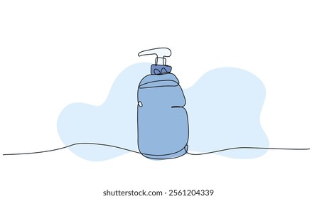 Vector illustration of detergent. Modern flat in continuous line style.