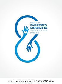 Vector illustration of Developmental Disabilities Awareness Month observed in the month of March