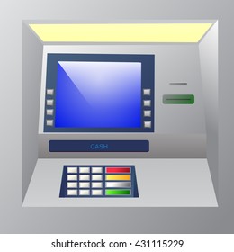 Vector illustration of the device for operations with money.