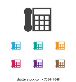 Vector Illustration Of Device Symbol On Telecommunication Icon. Premium Quality Isolated Calling Device Element In Trendy Flat Style.