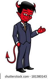 Vector illustration of Devil cartoon