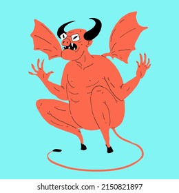 Vector Illustration Devil Cartoon Style