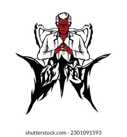 Vector illustration of the devil character