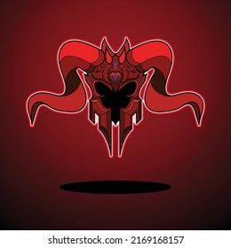 vector illustration of devil dragon helmet for game assets, game items, esport logo, app game logo,logo mascot