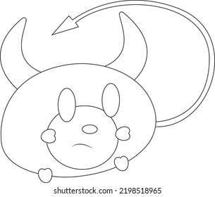 Vector Illustration of Devil Mouse