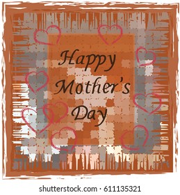 Vector illustration devoted to the day of the mother with the inscription on hand on an abstract background