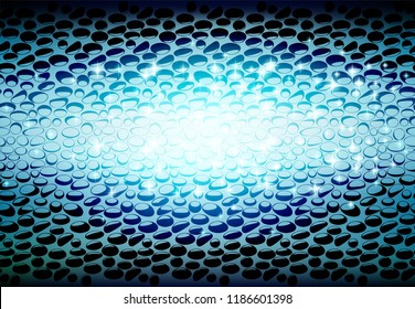 Vector illustration of a dew drop on the window many stars, bright condensation in bright light at dusk in the evening shimmers and shines in the rays of illumination