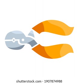 vector illustration of diagonal pliers icon.  illustrations for workers, tools, equipment, craftsmen.  flat minimalist design eps 10.