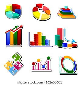 A vector illustration of diagram chart designs