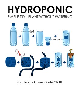 A vector illustration of diagram of a hydroponics setup