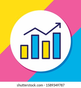 Vector illustration of diagram icon colored line. Beautiful advertising element also can be used as statistics icon element.