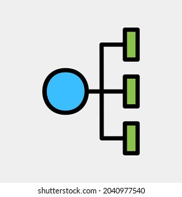 Vector illustration of diagram icon in filled line style for any projects, use for website mobile app presentation