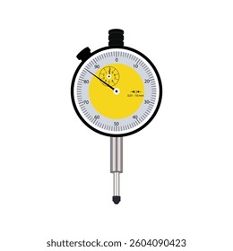 Vector illustration Dial Gauge isolated on a white background, measuring tool, equipment