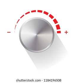 Vector illustration of dial knob level control with shadow