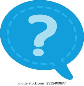 Vector illustration of dialogue balloon with question symbol. Interrogation and doubts.