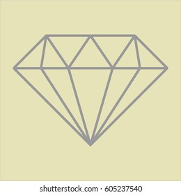 Ilustración vectorial de Diamante en color gris
