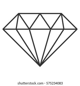 Vector Illustration of Diamond Icon in Black
 Arkistovektorikuva