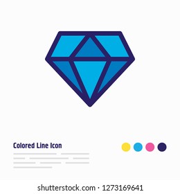 Vector illustration of diamond icon colored line. Beautiful holiday element also can be used as brilliant icon element.