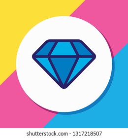 Vector illustration of diamond icon colored line. Beautiful celebration element also can be used as brilliant icon element.