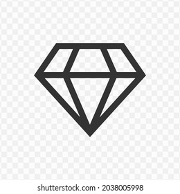 Vector Illustration Of Diamond Icon In Dark Color And Transparent Background(png).