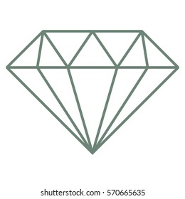 Vector Illustration of Diamond Icon in Grey