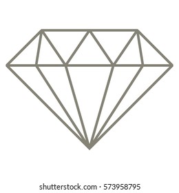 Vector Illustration of Diamond Icon in Grey
