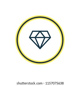 Vector illustration of diamond icon line. Beautiful party element also can be used as brilliant icon element.