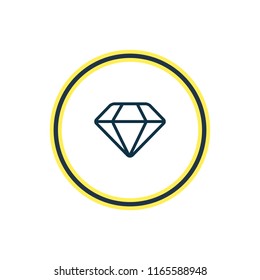 Vector illustration of diamond icon line. Beautiful celebration element also can be used as brilliant icon element.