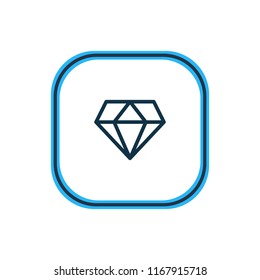 Vector illustration of diamond icon line. Beautiful holiday element also can be used as brilliant icon element.