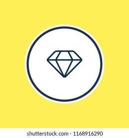 Vector illustration of diamond icon line. Beautiful party element also can be used as brilliant icon element.