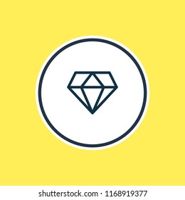 Vector illustration of diamond icon line. Beautiful events element also can be used as brilliant icon element.