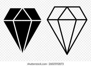Vector illustration of Diamond icon set isolated on transparent background