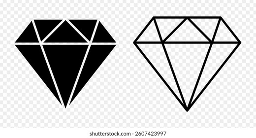Vector illustration of Diamond icon set isolated on transparent background