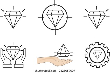 Vector illustration of diamond icon sets