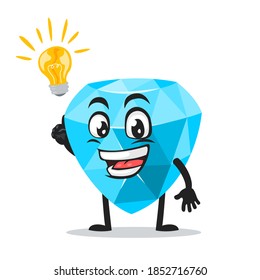 vector illustration of diamond mascot or character got idea