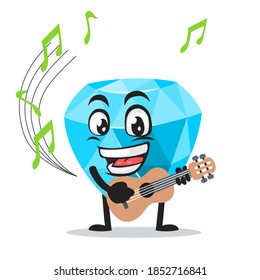 ilustración vectorial de la mascota de diamante o de la guitarra del personaje