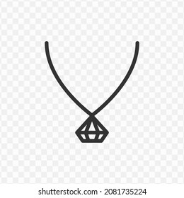 Vector Illustration Of Diamond Necklace Icon In Dark Color And Transparent Background(png).