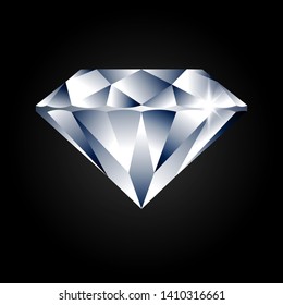 vector illustration of diamond on black background