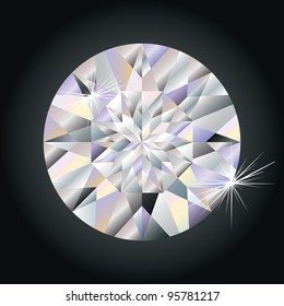 Vector illustration of a diamond on black